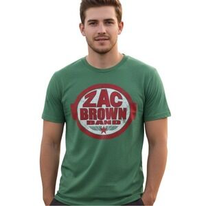 Zac Brown Band Green Graphic T Shirt Mens Lucy‎ Justice Goods Concert Tour Small